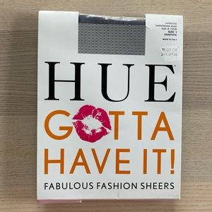 New Hue Women's Control Top Basketweave Sheer Hosiery Patterned Size 1